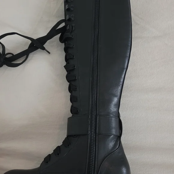Dolls Kill Black Combat Boots with Pockets - Picture 5 of 12